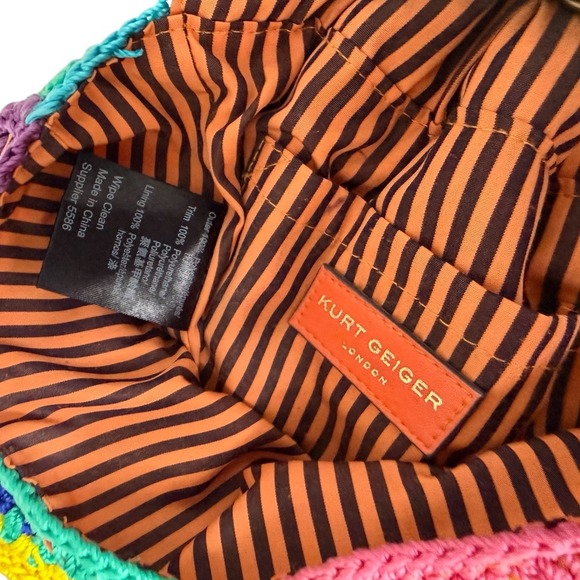 Kurt Geiger London Kensington Crochet Granny Square Colorful with Chain Strap - Picture 11 of 13